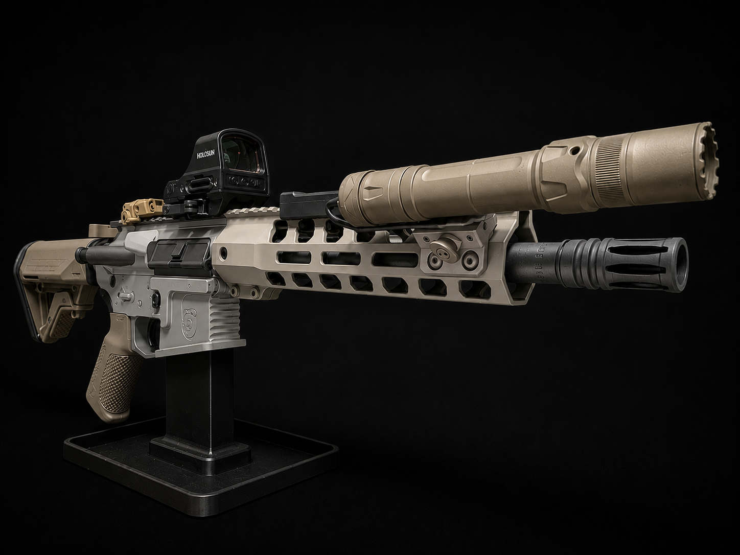 Rifles on a black background
